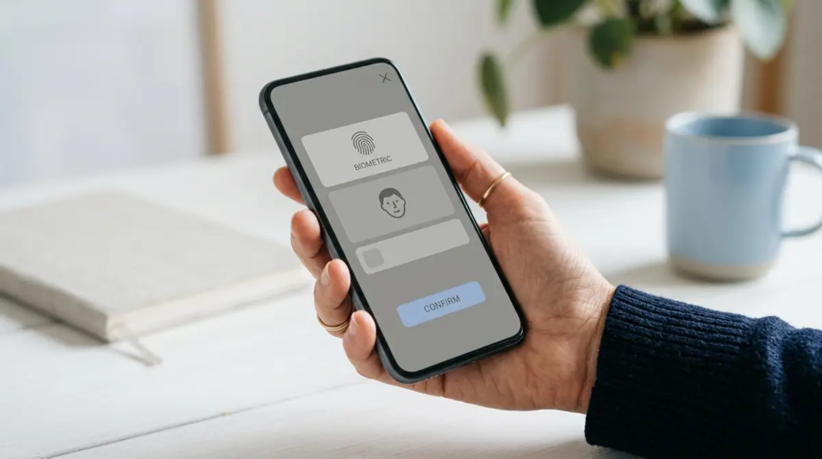 Smartphone-Display zeigt Zahlungsoptionen und App-Funktionen in neutraler Darstellung