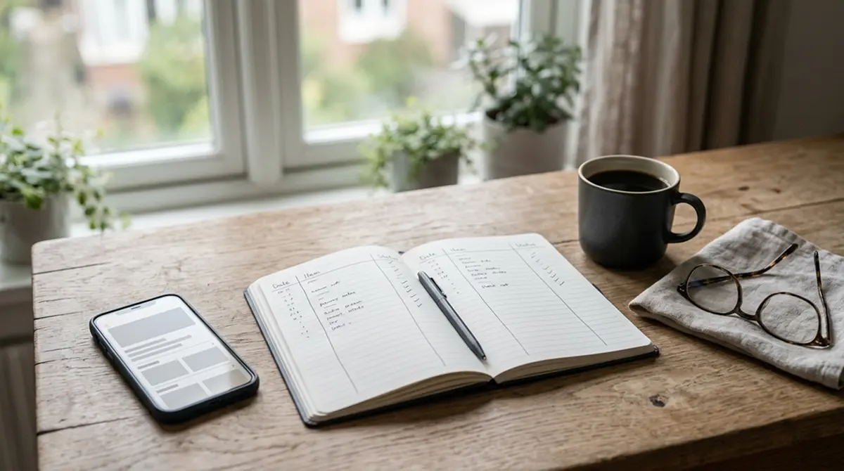 Schreibtisch mit Smartphone und Notizen zum Vergleich von Wettanbietern mit Aircash