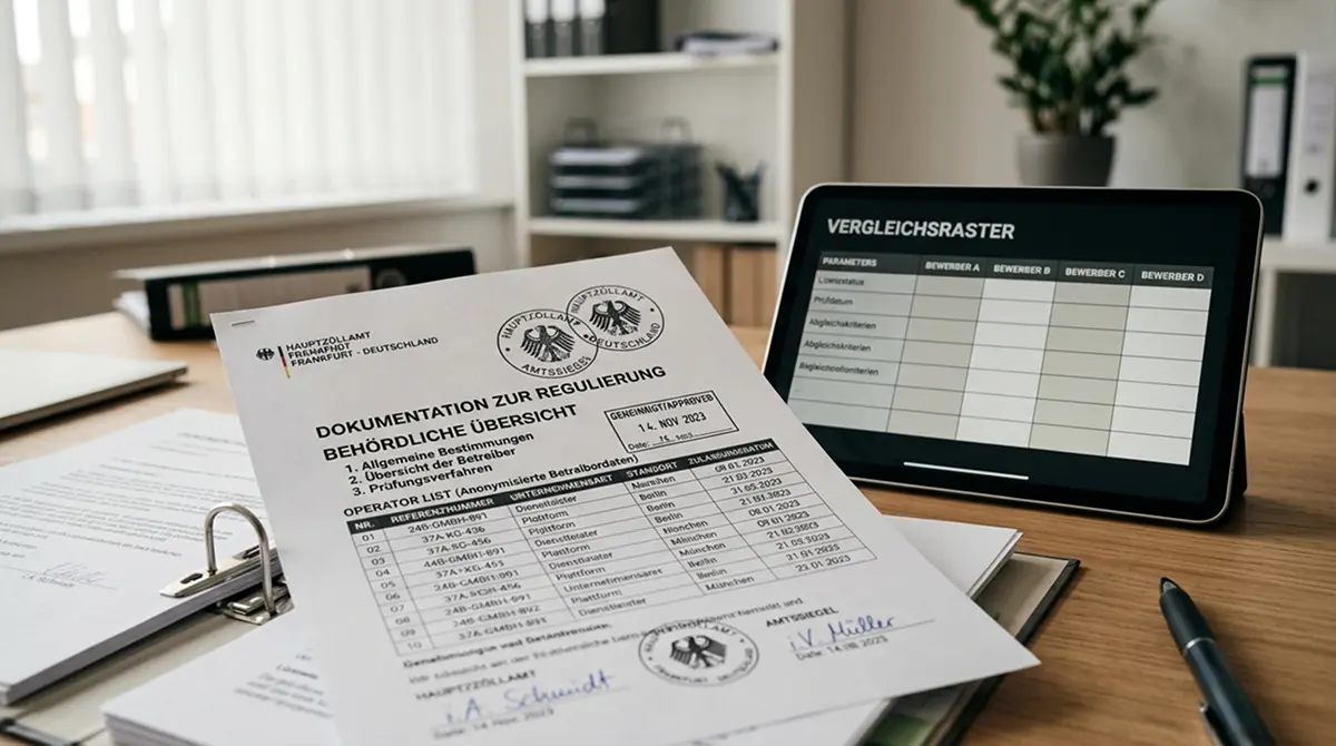 Dokumente zum GGL-Register für deutsche Buchmacher