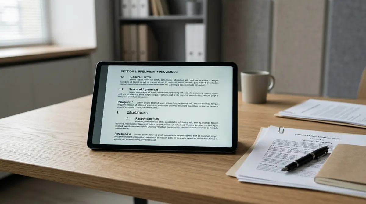 Offizielle Dokumente und Tablet mit Gesetzestexten zum Glücksspielrecht