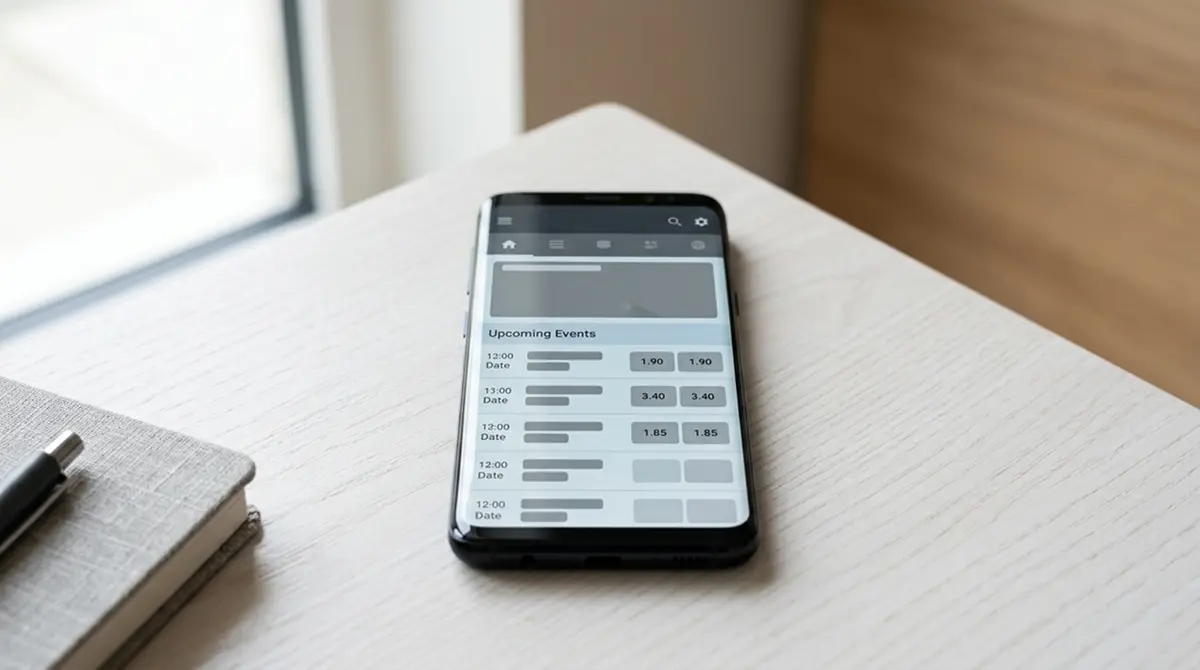 Android-Smartphone mit generischer Sportwetten-App-Oberfläche auf dem Display