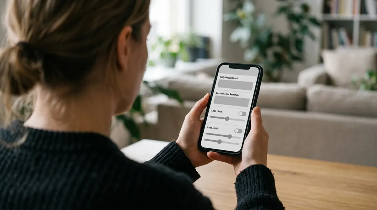 Nutzer setzt Einzahlungslimit in neutraler App-Oberfläche