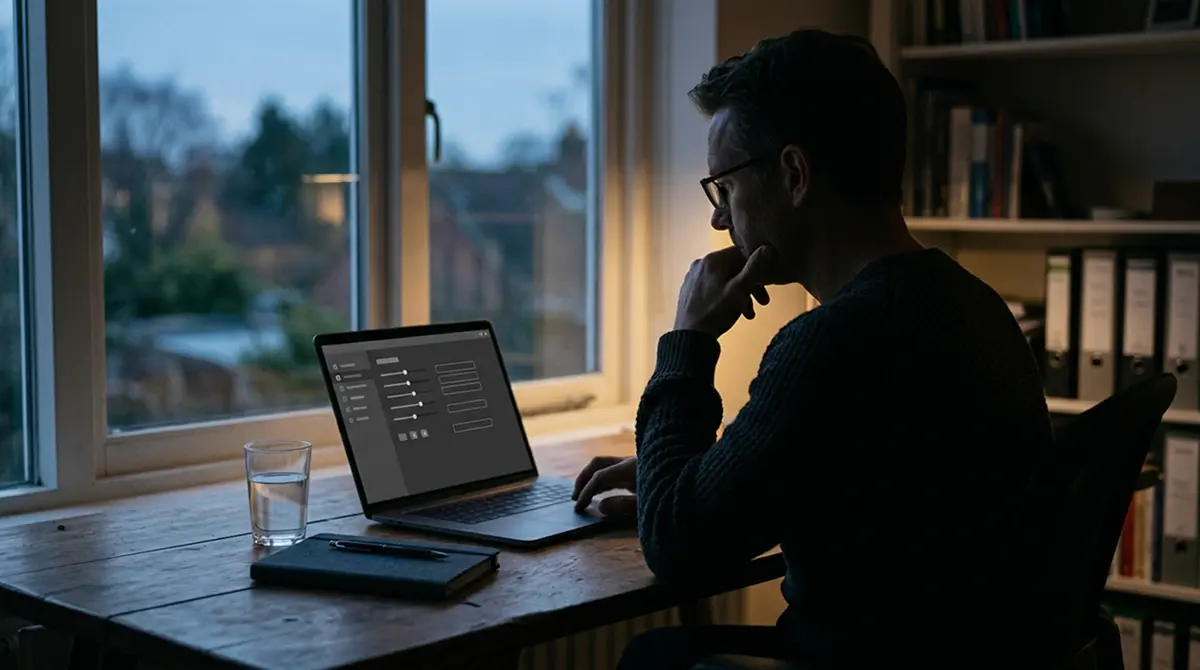 Person setzt am Laptop ein persönliches Einsatzlimit